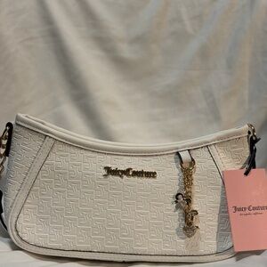 Juicy Couture Cream Shoulder Bag with Gold Accents